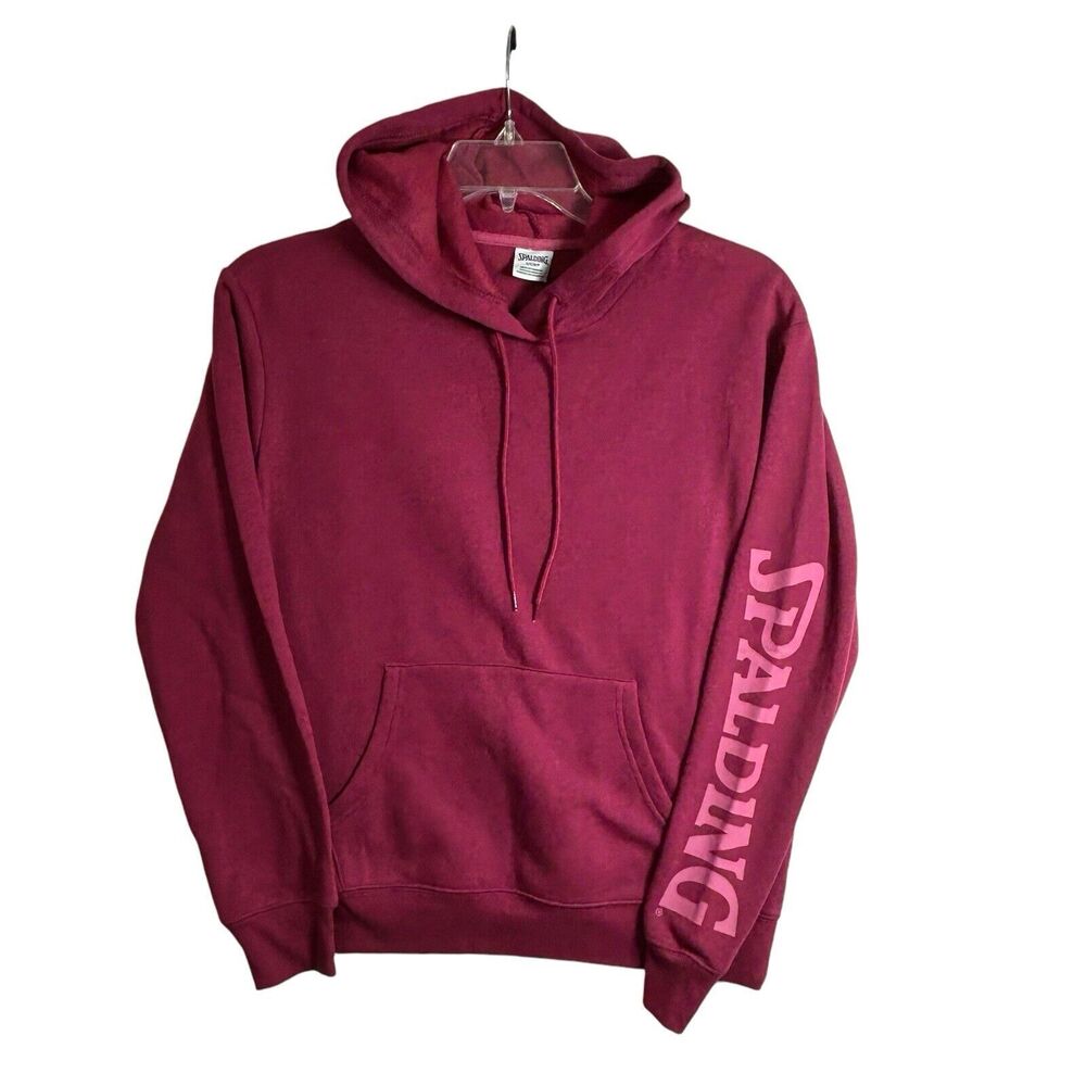 Spalding Women's Small‎ Red Plum French Terry Hoodie with Logo NWT